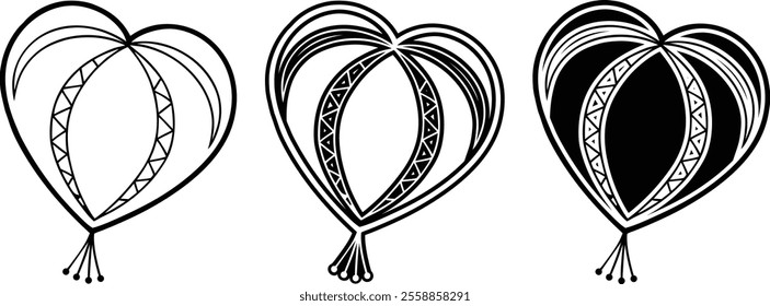 Black Heart vector a set illustrator of design