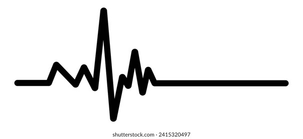 Black heartbeat icon. Vector illustration. Heartbeat sign in flat design. eps 10