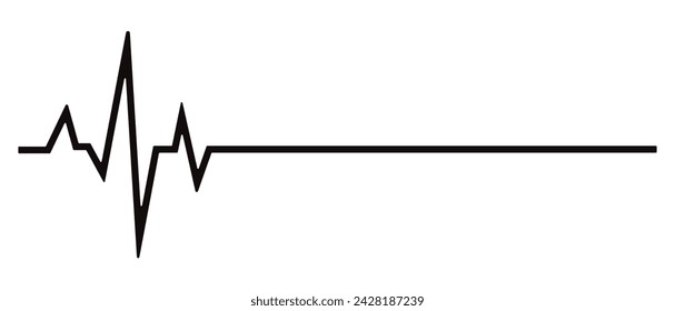 Black heartbeat icon. Vector illustration. Heartbeat sign in flat design. eps 10