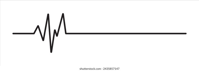 Icono de latido negro. Ilustración vectorial. Signo de latido en diseño plano. Vector de línea negra de latido EPS 10