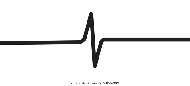 Black heartbeat line vector icon. ECG heartbeat line diagram isolated on white background cardiology healthcare concept