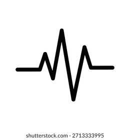 Gráfico de latidos cardíacos negros o línea de pulso que representa signos vitales y datos médicos, aislado en