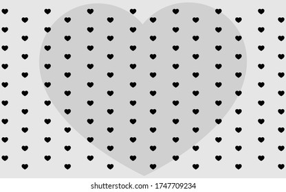 Black Hearts background. Seamless background with hearts. Valentine's Day. Gift wrap, print, cloth, cute background for a card.
