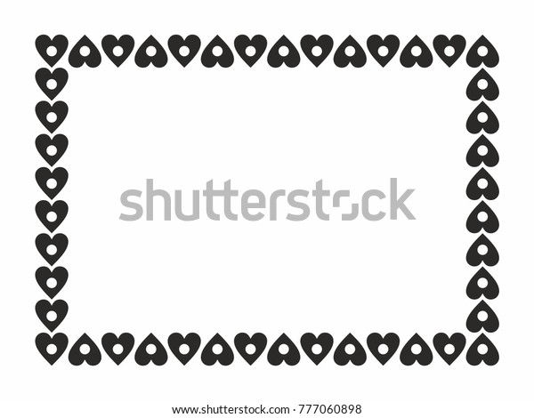 Black Hearts Empty Frame Border Vector Stock Vector (Royalty Free ...