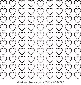 black hearts pattern with white background