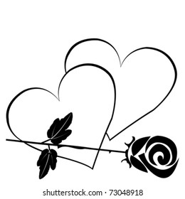 Black hearts with black rose