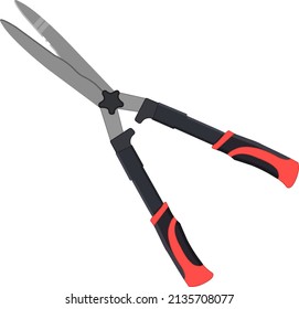 Black hedge trimmer, illustration, vector on a white background.