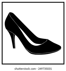 black heels on the white background