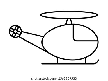 Black helicopter icon on white background