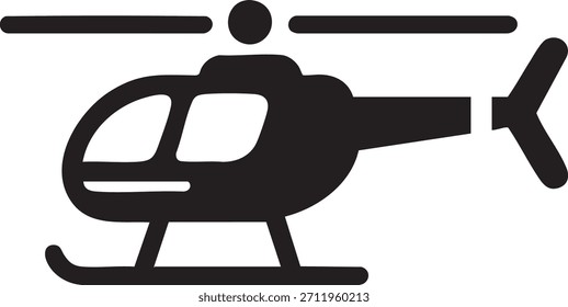 Diseño de Vector de icono de helicóptero negro.