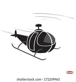 black helicopter on white background vector