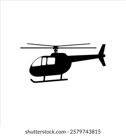 Black helicopter silhouette icon vector illustration design on white background.