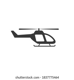 Black helicopter vector icon on white background