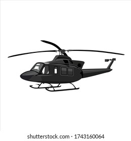 Black Hellicopter Vector Illustration Design