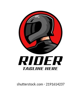 Black Helmet Biker Logo Design