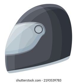 Black helmet icon cartoon vector. Biker safety. Front gear