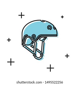 Black Helmet icon isolated on white background. Extreme sport. Sport equipment.  Vector Illustration