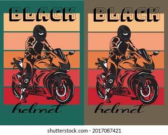 diseño de camiseta vectorial de casco negro