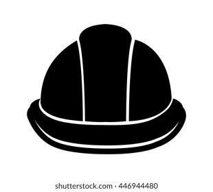 black helmet with white lines over isolated background, vector illustration