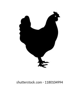 Black hen icon for farm design or symbol