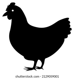 Black hen icon in transparent backyard vector.