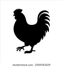 Black hen silhouette vector illustration design on white background.