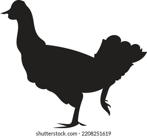 Black Hen Silhouette Vector Logo