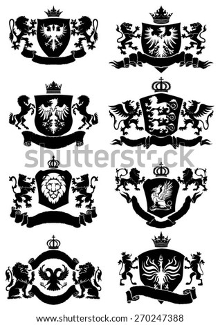 Black heraldic banner collection