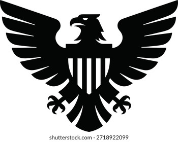 Diseño de logotipo de Vector de emblema de silueta de águila heráldica negra