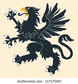 Black Heraldic Griffin