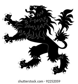 Black heraldic lion