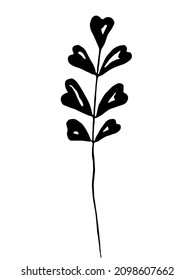 Black herb. Vector clipart. Hand drawn	
