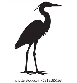 A black heron bird silhouette vector style