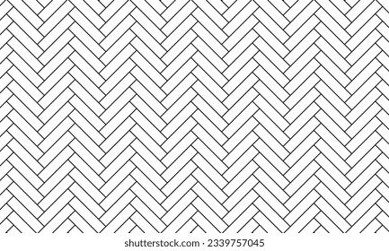 Black herringbone floor vector seamless pattern. Monochrome vintage parquet background. Vector 10 Eps.