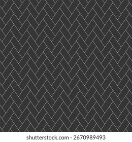 Azulejos de espiga negros sin patrón. Vector