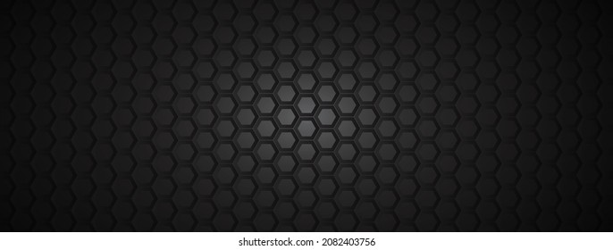 Black hexagon abstract texture background - Vector