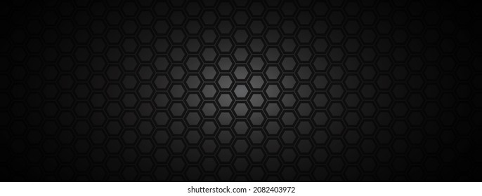 Black hexagon abstract texture background - Vector