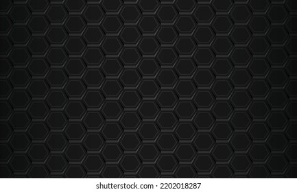 Black hexagon background. Abstract geometric hexagonal background.