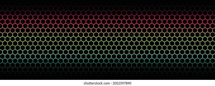 Black hexagon and colored background