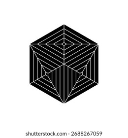 Elemento de forma geométrica hexagonal negro