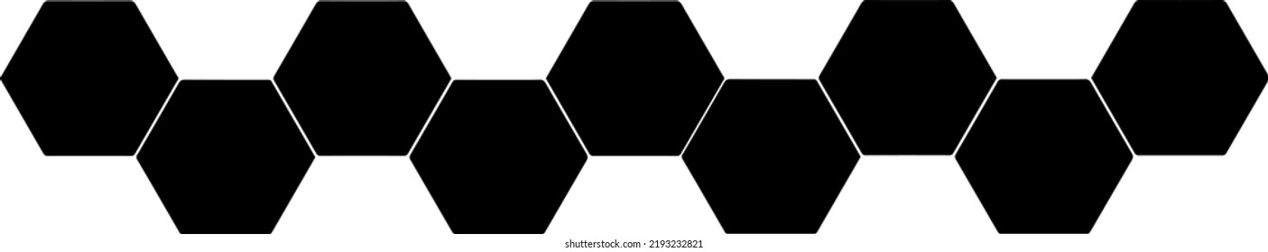 Schwarzes Hexagon, Wabendesign-Element. Muster ohne Striche. Objekt für Fotocollage, Montage oder Beschneidungs-Maske. Transparenter Hintergrund.