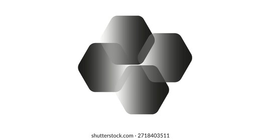 Black hexagon, honeycomb, design element, shapes, pattern with no strokes modern