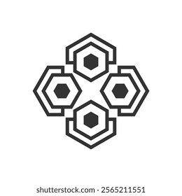 Black Hexagon Icon Design vector 2.eps