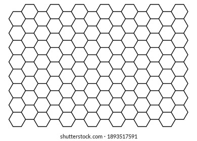 Black hexagon line pattern vector illustration