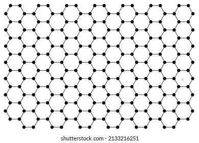 Black hexagon line pattern vector illustration