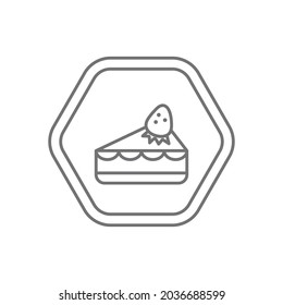 Black hexagon logo black thin line icon vector, dessert, afternoon tea, cake