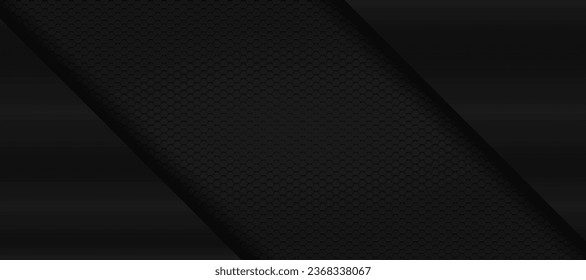 black hexagon material modern background