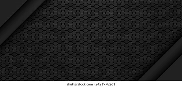 black hexagon material modern background