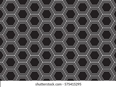 Black hexagon pattern.