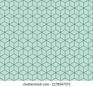 Black hexagon shape on light blue background.